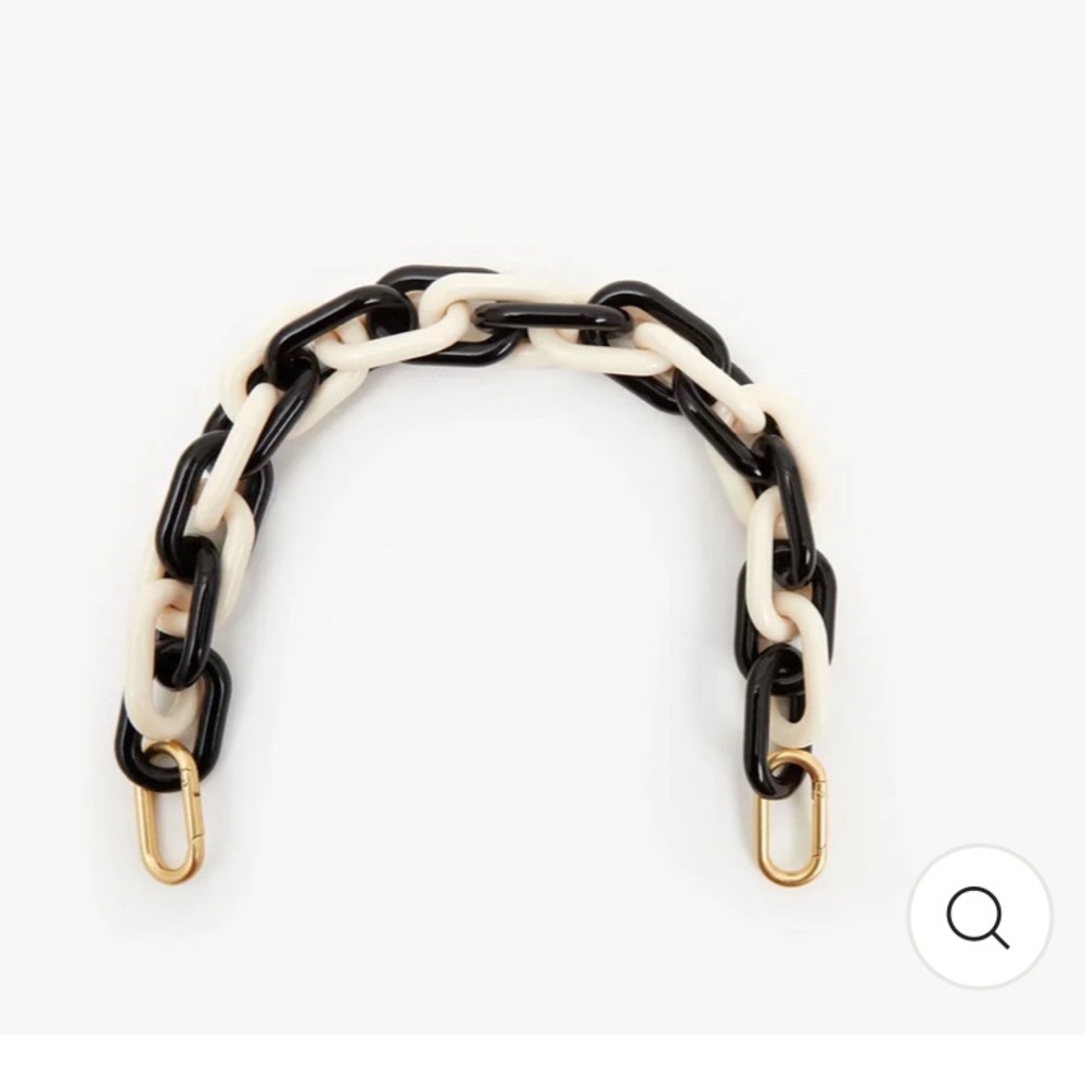 Clare V Shortie Resin Strap in Black & Cream - STRAP ONLY!!